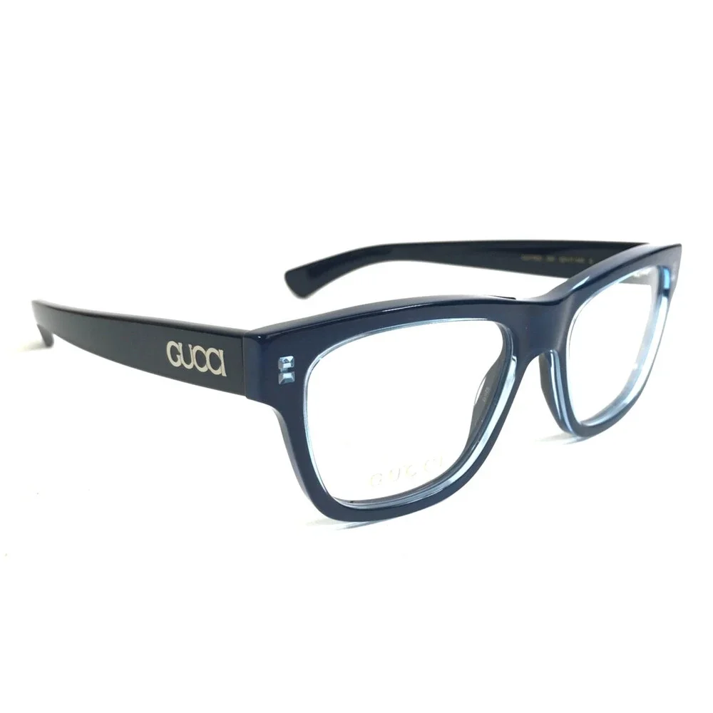 Gucci Eyeglasses Frames GG1795O 004 Polished Blue Square Full Rim 52-14-145
